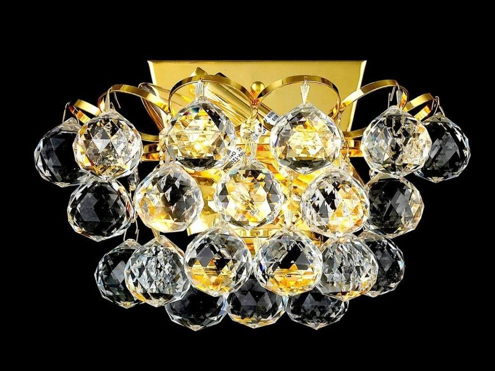 Elegant Godiva Wall Sconce, Gold Finish With Royal Cut Crystal