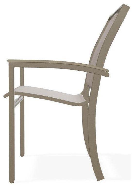 Bazza Sling Stackable Outdoor Dining Chair, Augustine Fennel/Beachwood