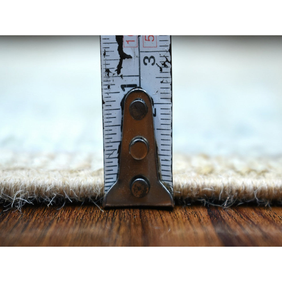 Organic Wool Hand Knotted Almond Brown Angora Oushak XL Runner Rug, 2'9" x 19'5"