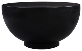 Benzara UPT-276366 30" Round Drum Shape Coffee Table, Matte Black