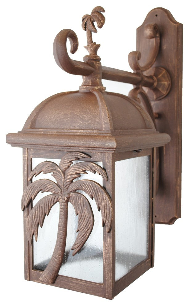 Americana Palm Tree Wall Bracket, Aged Silver