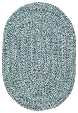 Sea Pottery Braided Oval Rug, Blue, 2'x8' Runner