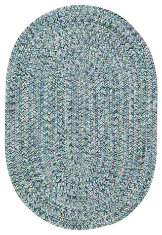 Sea Pottery Braided Oval Rug, Blue, 2'x8' Runner