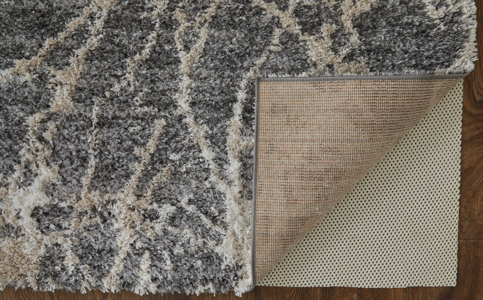 Caide Transitional Abstract, Gray/Ivory, 5'x8' Area Rug