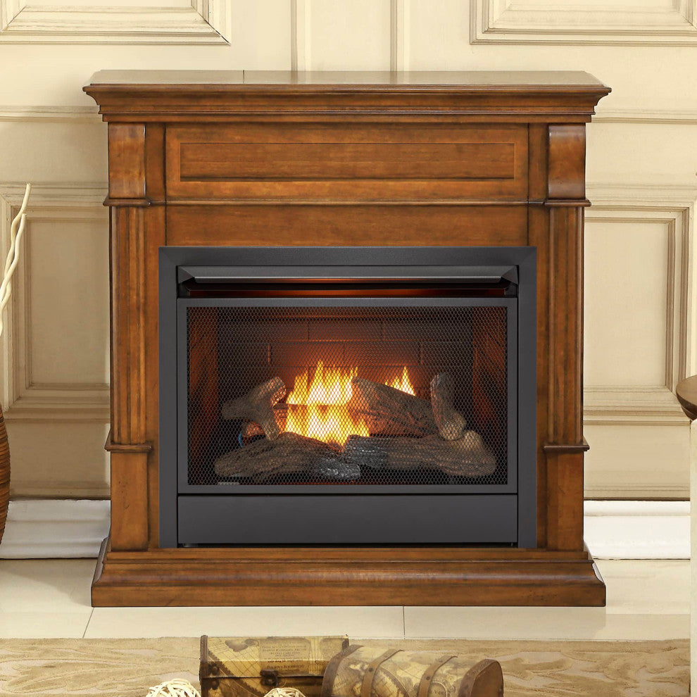 Duluth Forge Dual Fuel Ventless Gas Fireplace, 26,000 BTU, T-Stat, Apple Spice