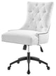 Computer Work Desk Tufted Chair, Fabric, Black White, Home Business Office