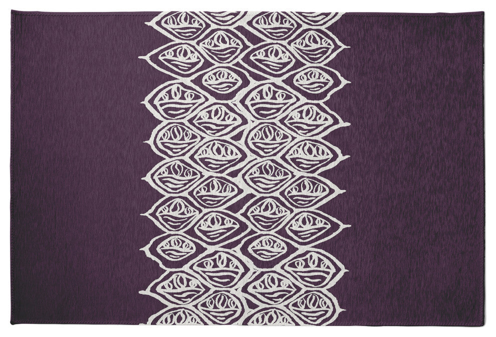 Cowry Stack Rug, Purple, 5'x7'