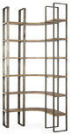 Silver Iron Framed Curved Wooden Shelving Unit
