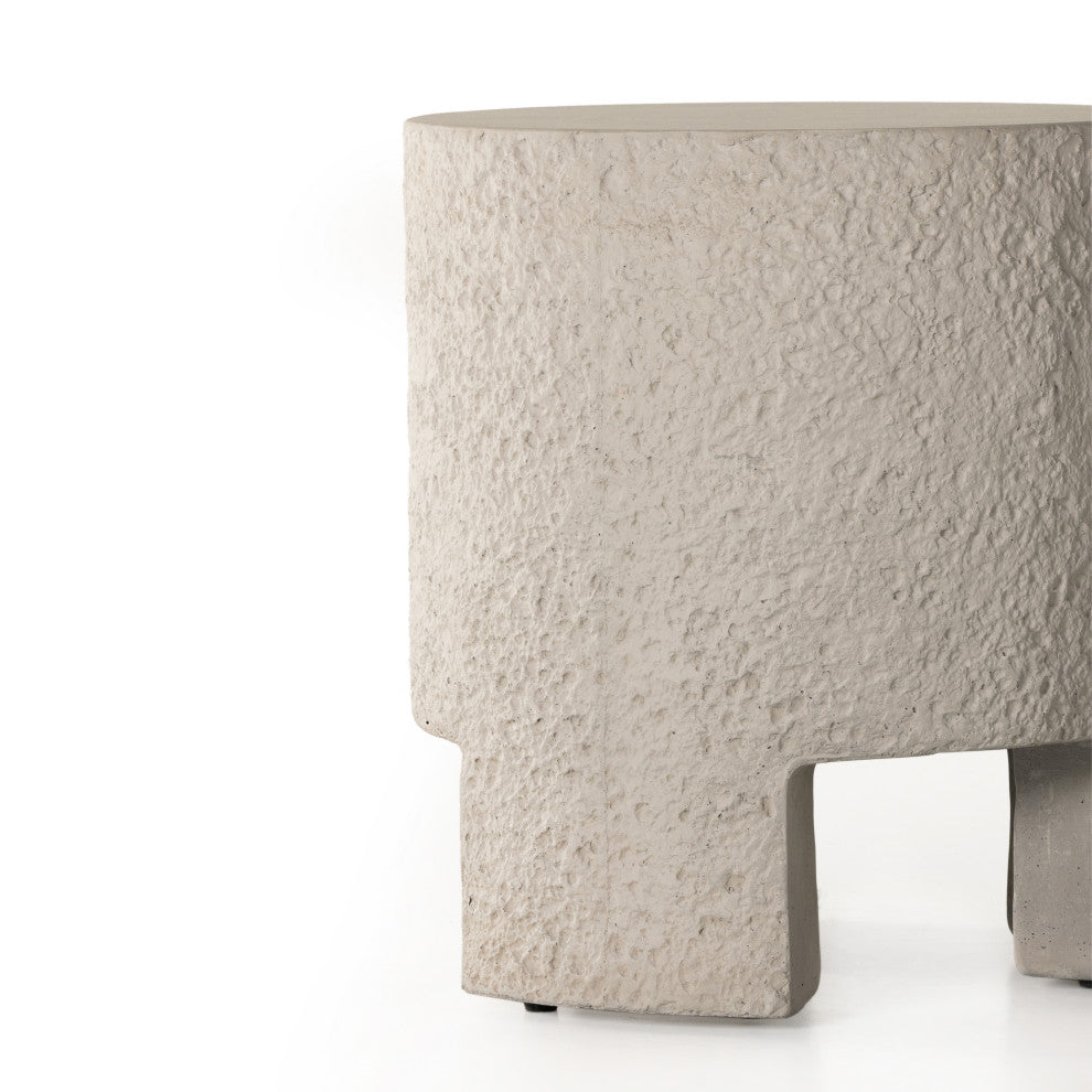 Kember Outdoor End Table-Blanc White