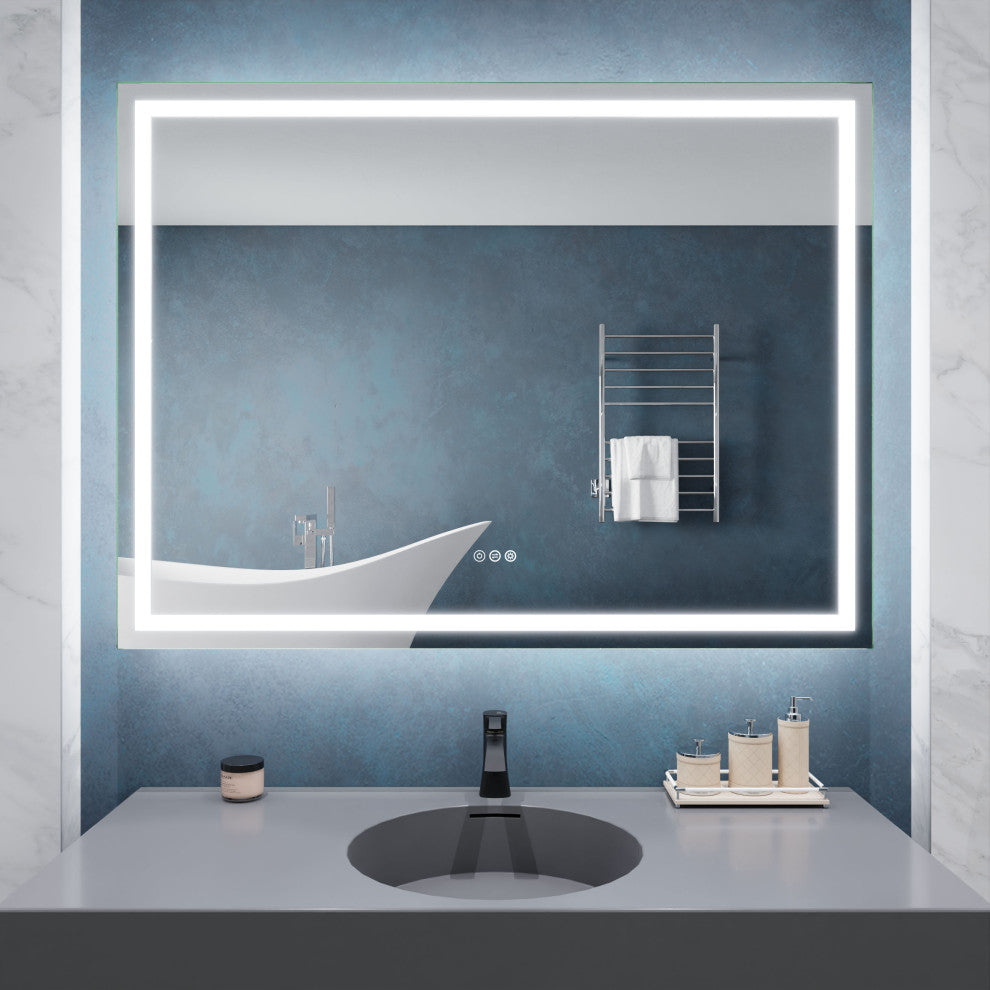 ANZZI 36" x 48" Frameless LED Front/Back Light Bathroom Mirror WithDefogger