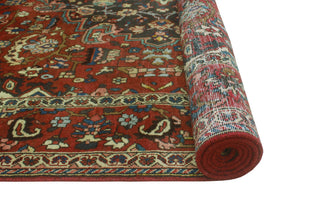Fine Vintage Distressed Aden Burgundy/Ivory Rug, 6'8 x 9'10