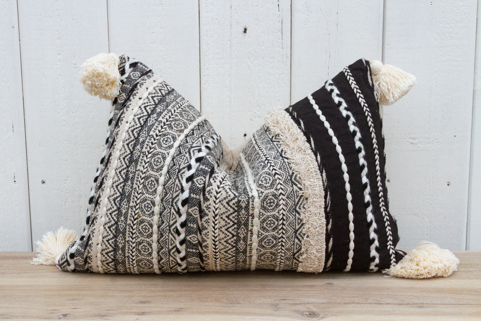 Metallic Gray Nomadic Moroccan Lumbar Pillow