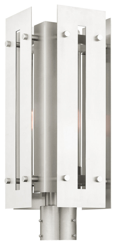 Livex Lighting Utrecht 1 Light Brushed Nickel Large Outdoor Post Top Lantern