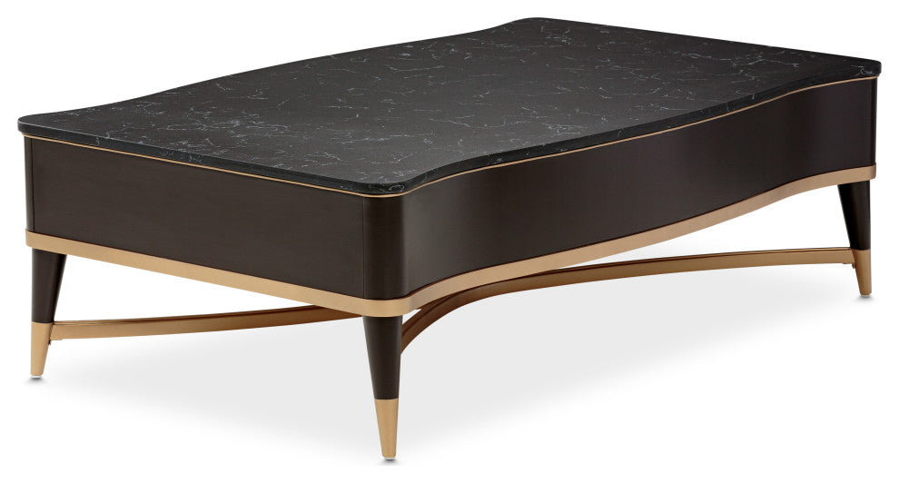 Malibu Crest Rectangular Cocktail Table - Crotch Mahogany