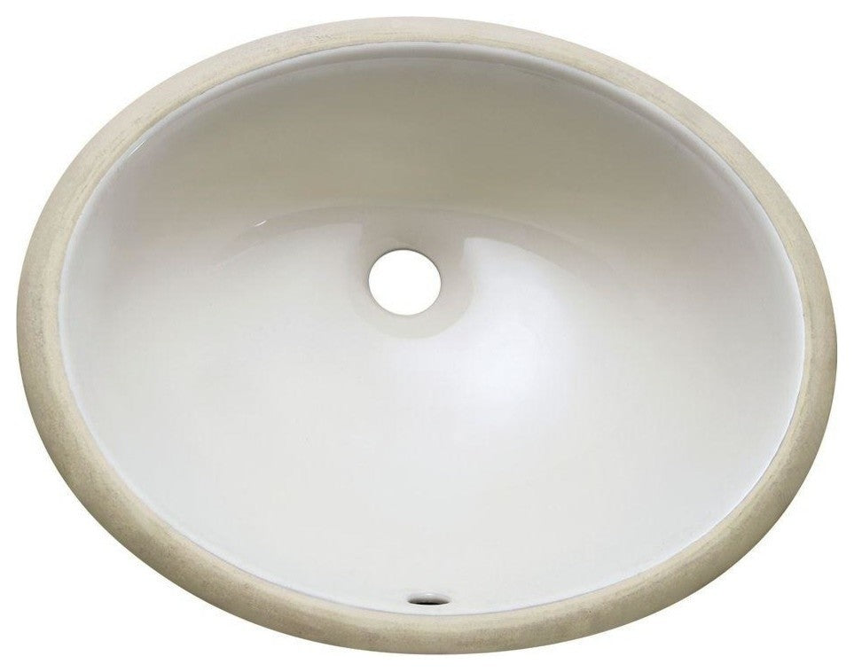Avanity Undermount 18" Oval Vitreous China Ceramic Sink, White Finish