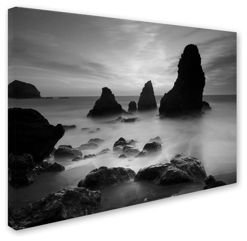 'Rodeo Beach I Black and White' Canvas Art by Moises Levy