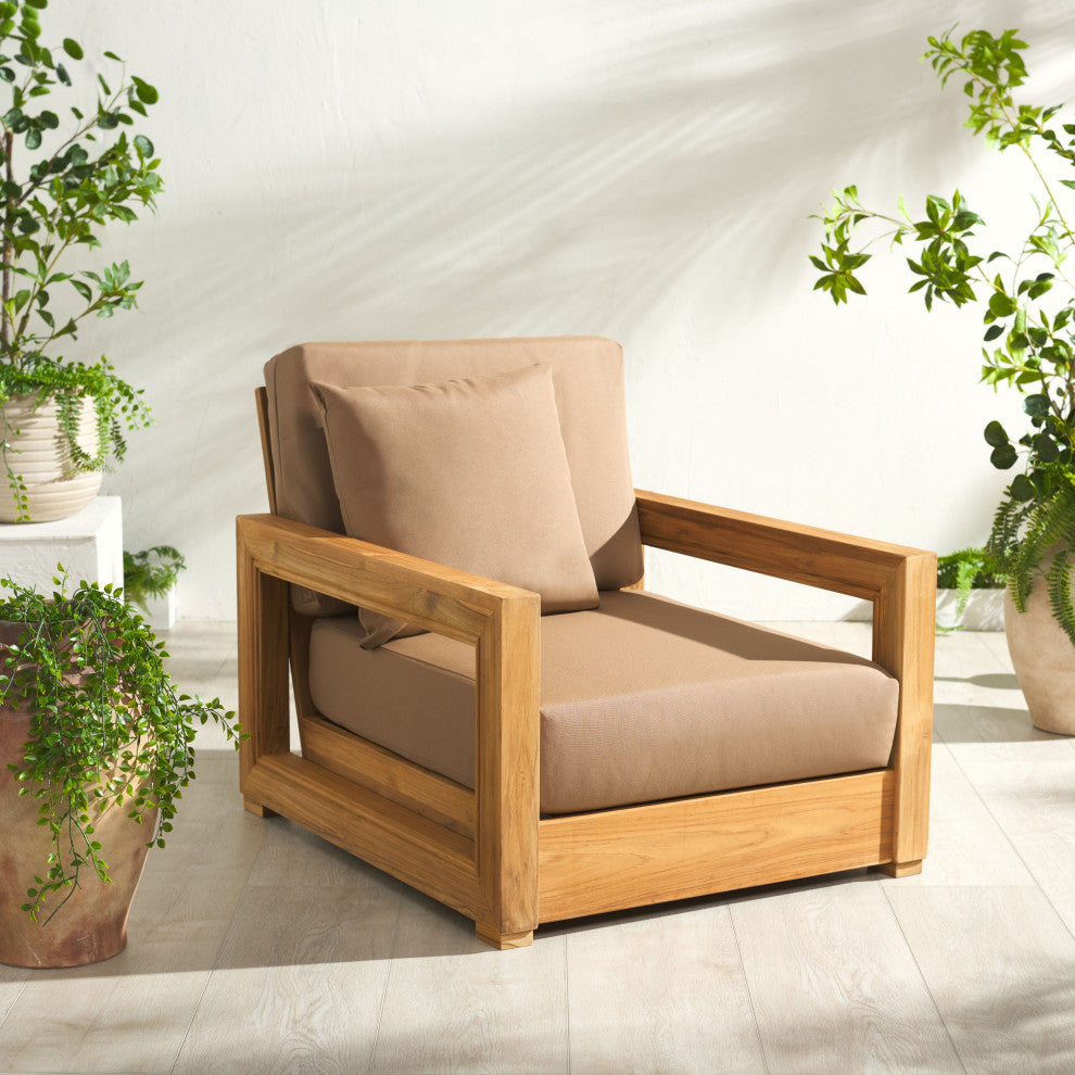 Safavieh Couture Montford Armchair, Natural/Brown