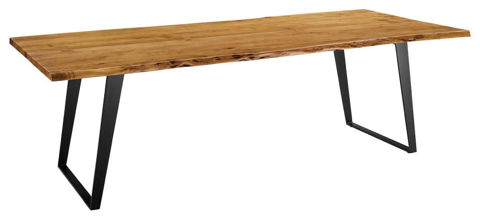 Viggo 96" Live Edge Acacia Wood Acacia Wood Dining Table - Black Natural