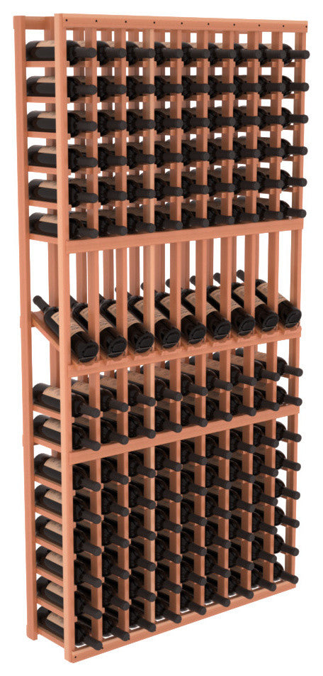 9 Column Display Row Wine Cellar Kit, Premium Redwood, Satin