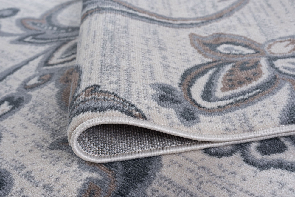 Garland Transitional Floral Cream Rectangle Area Rug, 7.6'x10'