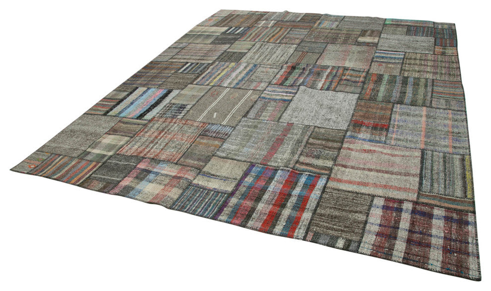 Rug N Carpet - Handmade Oriental 10' 10'' x 13' 5'' Rustic Patchwork Kilim Rug