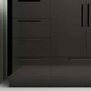 Carla 84" Freestanding Bathroom Vanity With Double Sink, Gloss Black