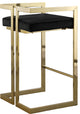 Ezra Counter Stool, Set of 2, Black Velvet, Gold Base
