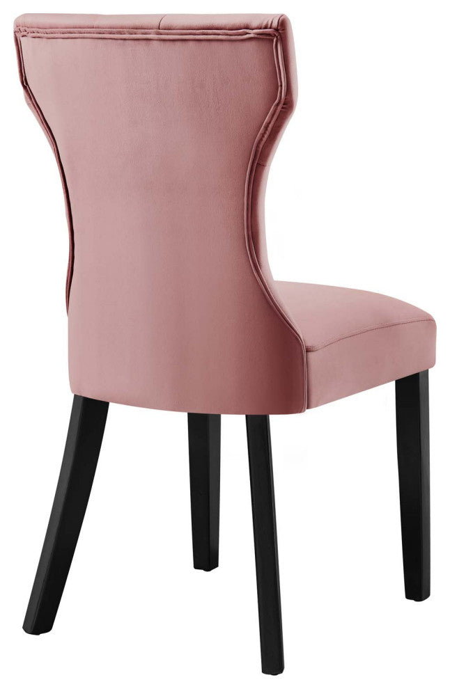 Silhouette Performance Velvet Dining Chairs, Set of 2, Dusty Rose