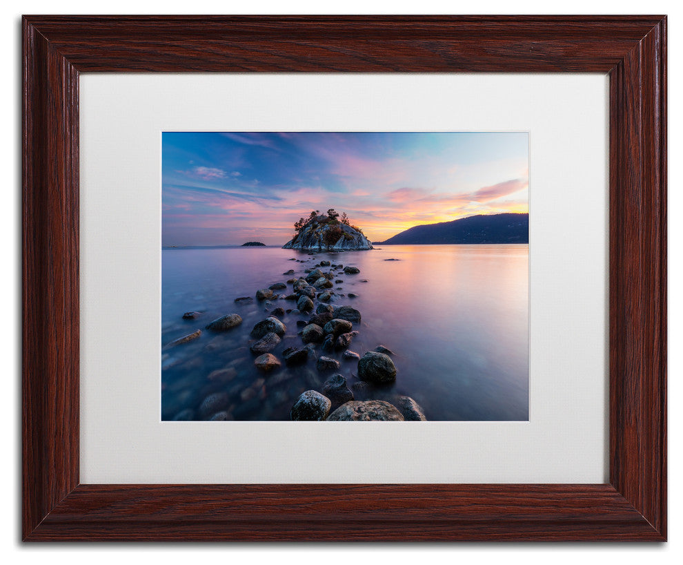 Pierre Leclerc 'Whytecliff Sunset' Matted Framed Art, Wood Frame, White, 14x11