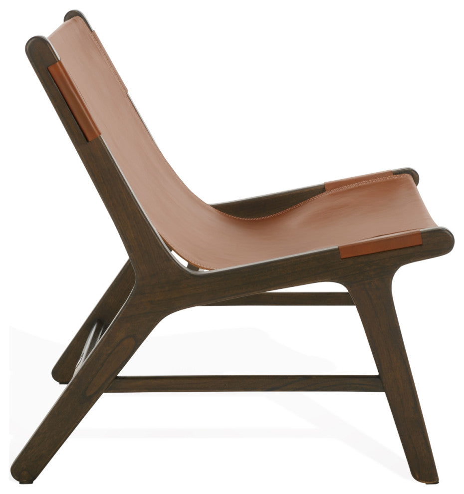 Safavieh Couture Alanarose Leather Accent Chair, Brown/Walnut