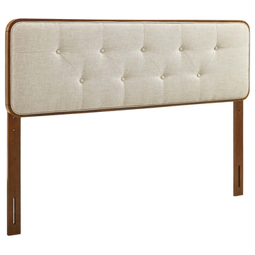 Collins Tufted King Fabric and Wood Headboard MOD-6235-WAL-BEI