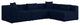 Cube Upholstered Modular Sectional, Navy, 4-Piece: 2 Armless Chair, 2 Corner Chair, Linen Texured Fabric