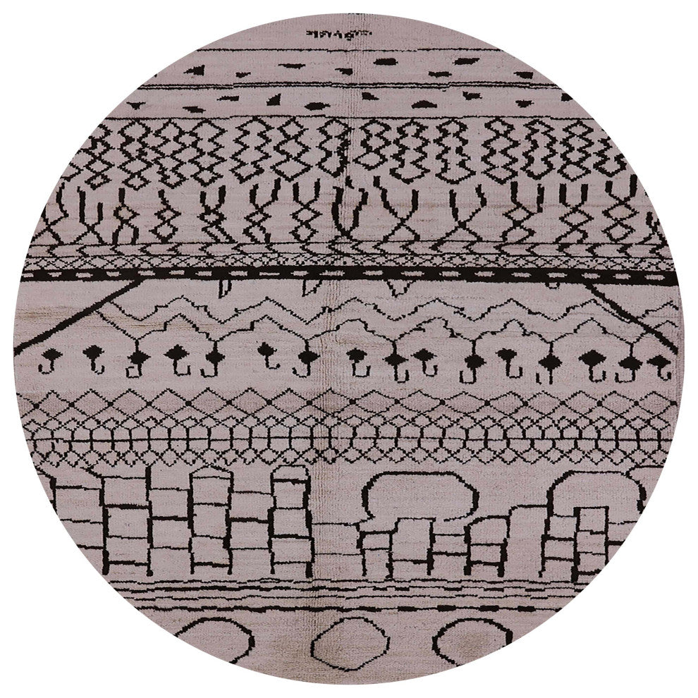 Ahgly Company Indoor Round Mid-Century Modern Area Rugs, 5' Round