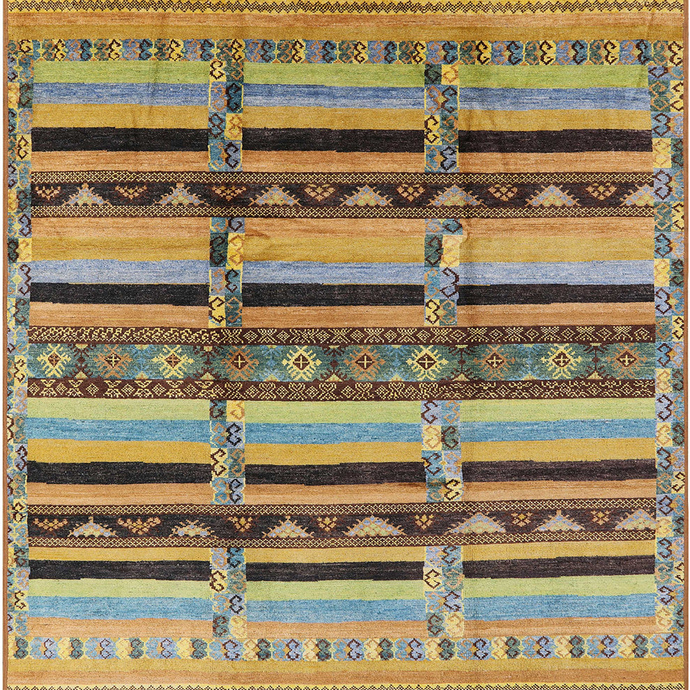 Ahgly Company Indoor Square Mid-Century Modern Area Rugs, 8' Square