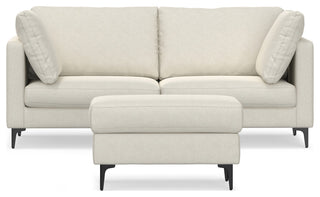 Ava 76-inch Sofa and Ottoman Set in Tightly Woven Performance Fabric