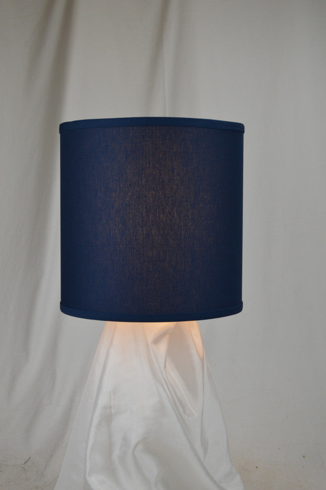 Fenchel Shades 12"x12"x12" Drum Lamp Shade, Linen Navy