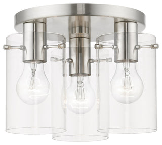 Munich 3 Light Brushed Nickel Flush Mount