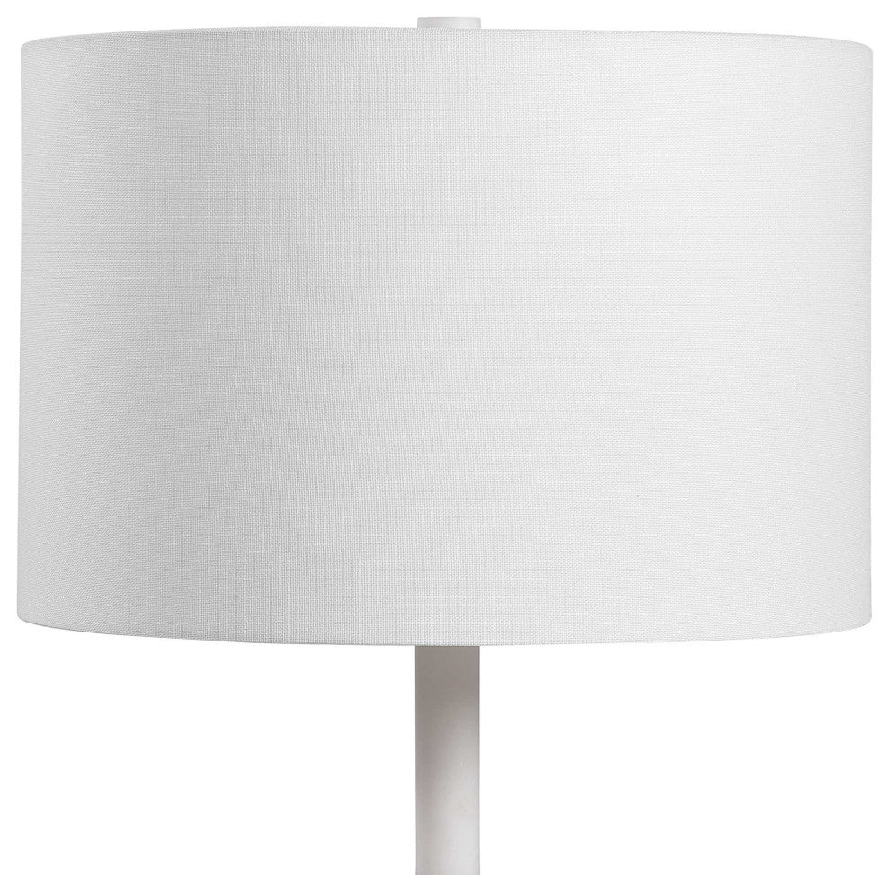 Luxe Gray White Gold Geometric Table Lamp Round Ovoid Shape Faux Marble Concrete