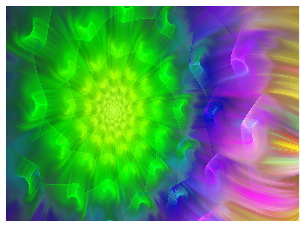 Spectacular Green Dandelion, Floral Canvas Art Print, 40"x30"
