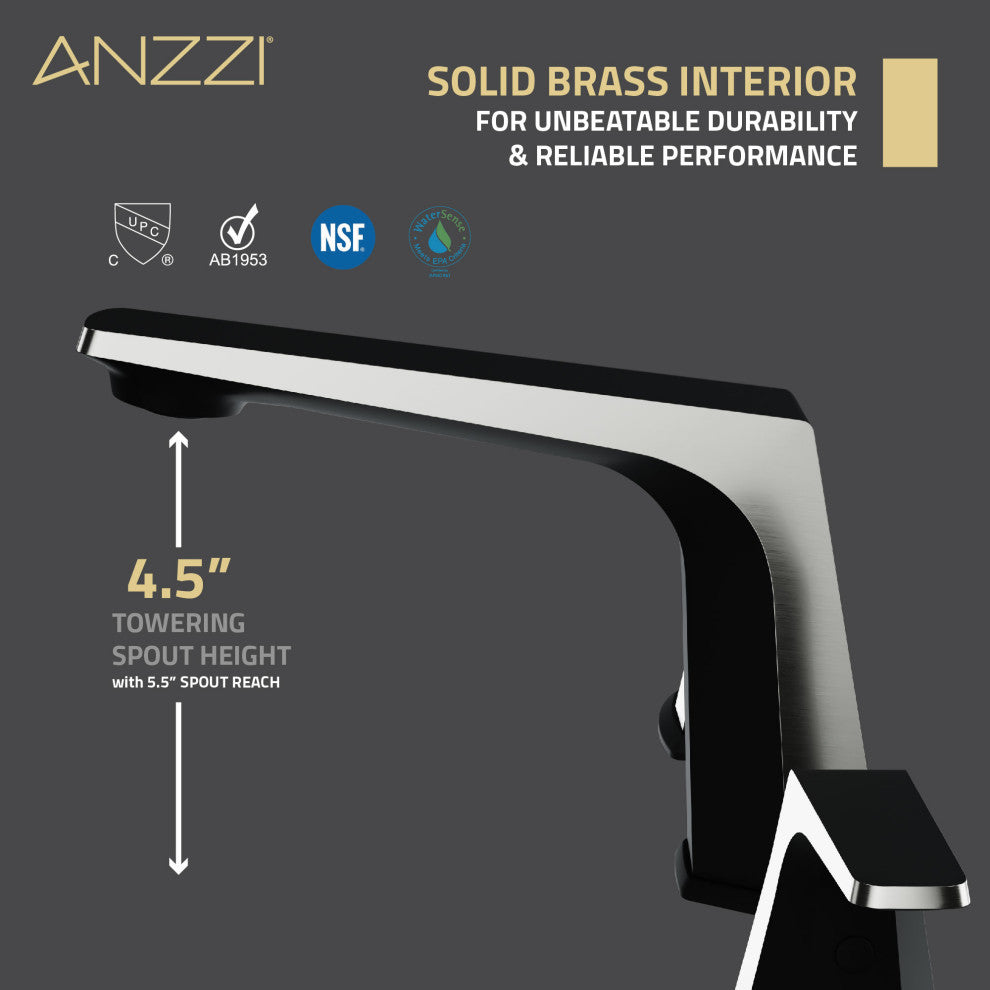 2-Handle 3-Hole Widespread Bathroom Faucet, Matte Black Brushed Nickel
