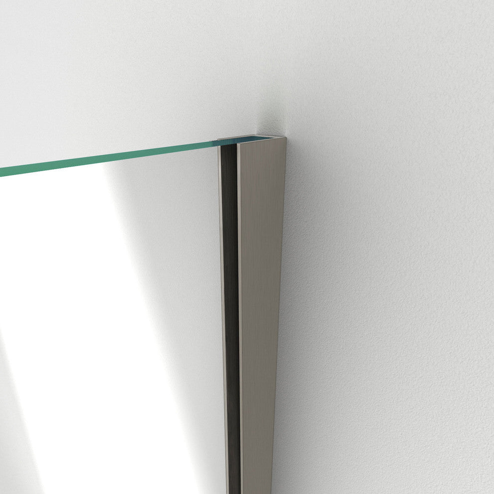 DreamLine Unidoor Plus 53" to 53.5"x72" Hinged Shower Door, Brushed Nickel