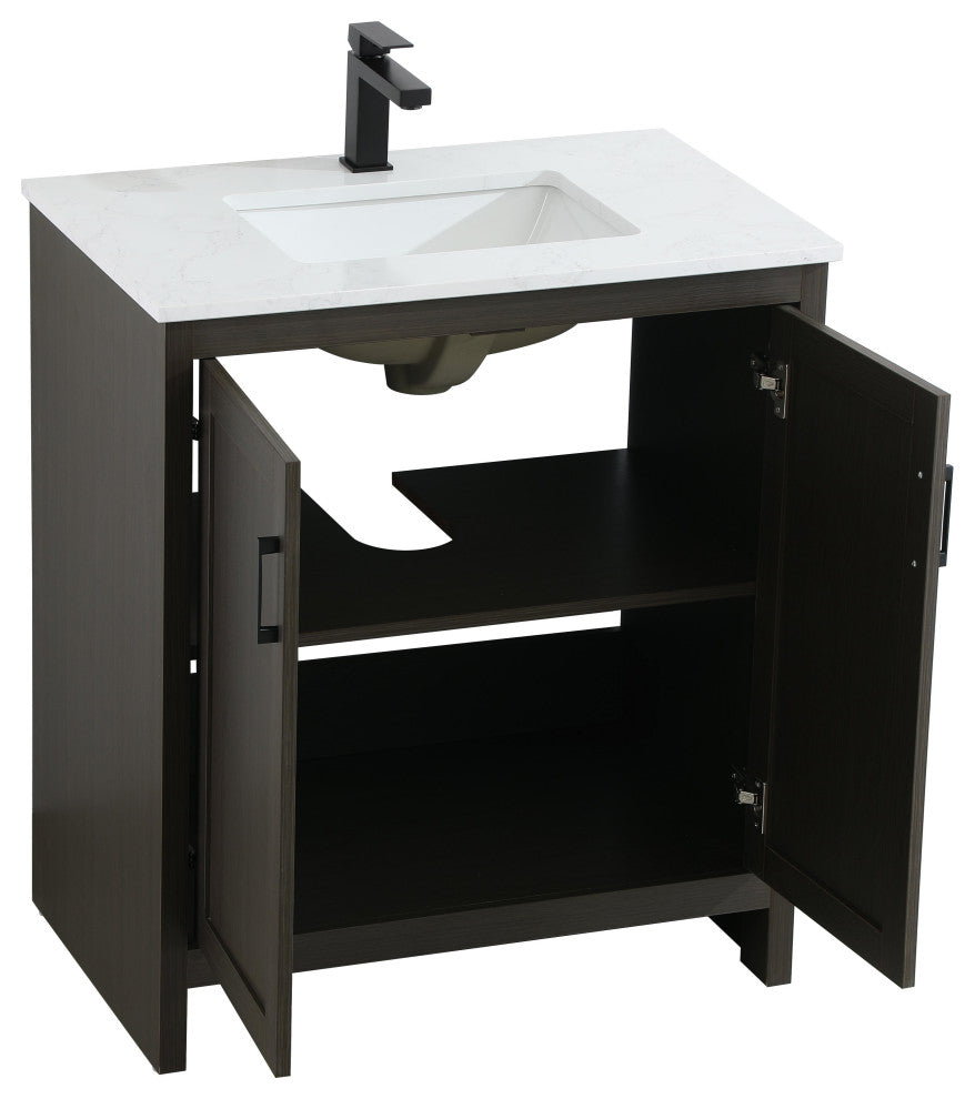 Home Living 30" Single Bathroom Vanity, Mocha Brown