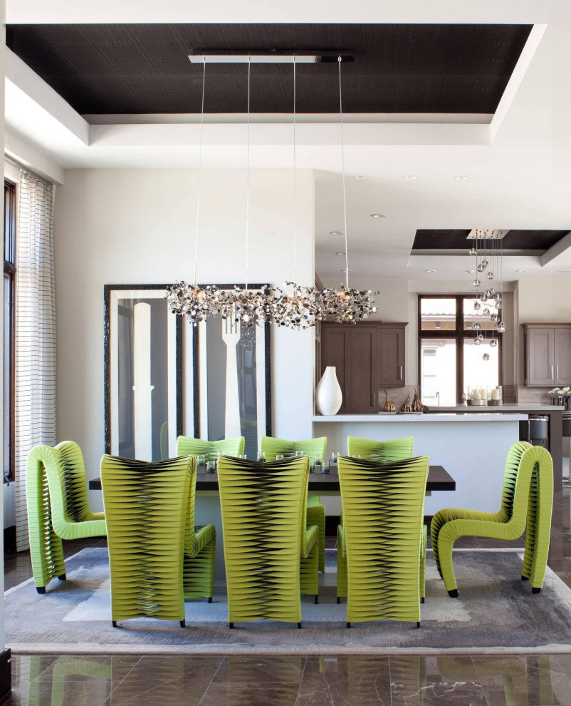 MIRODEMIÂ® Villeneuve-d'Entraunes | Nordic Chandelier in a Modern Style, Chrome, 3 Heads, Cool Light