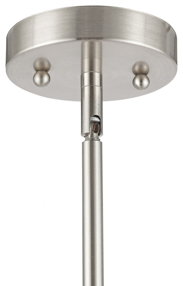 5-Light Double Drum Shaded Chandelier Ceiling Light, Brushed Nickel