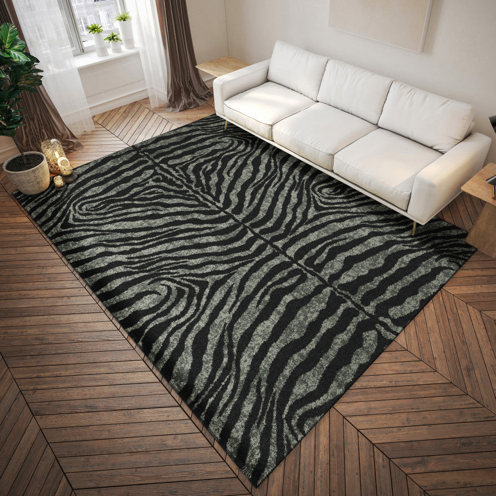 Indoor/Outdoor Mali ML1 Midnight Machine Washable 3' x 5' Rug