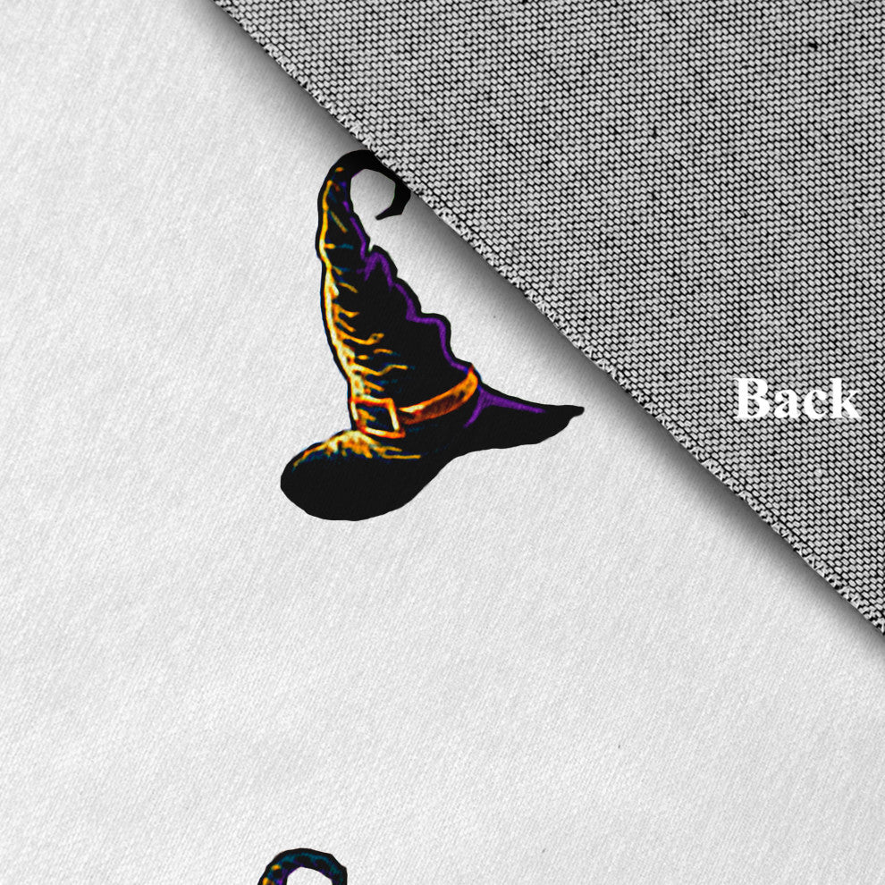 Witches Brew Halloween Design Chenille Area Rug, White, 2'x3'