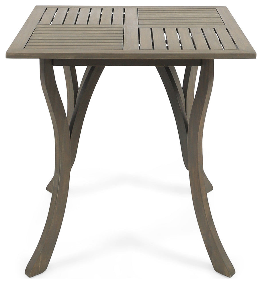 GDF Studio 5-Piece Derek Outdoor Square Dining Set, Gray/Gray/Gray