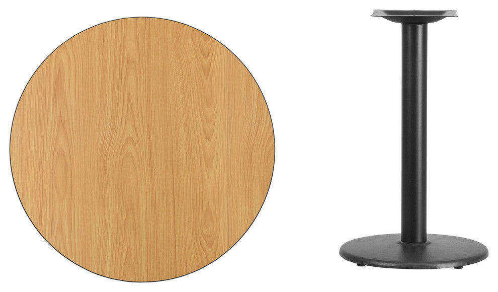 Restaurant Tables and Chairs, "Harry" 30'' Round Laminate Table, Natural
