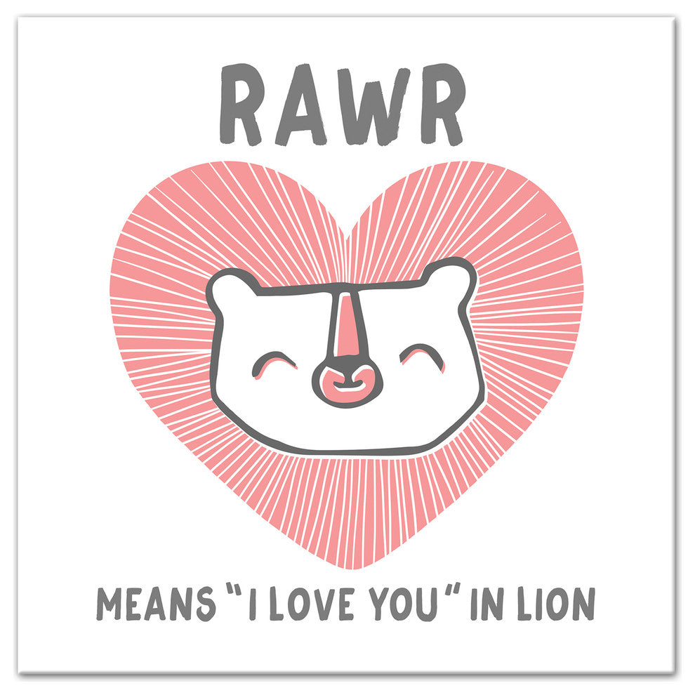 Lion Love 16x16 Canvas Wall Art