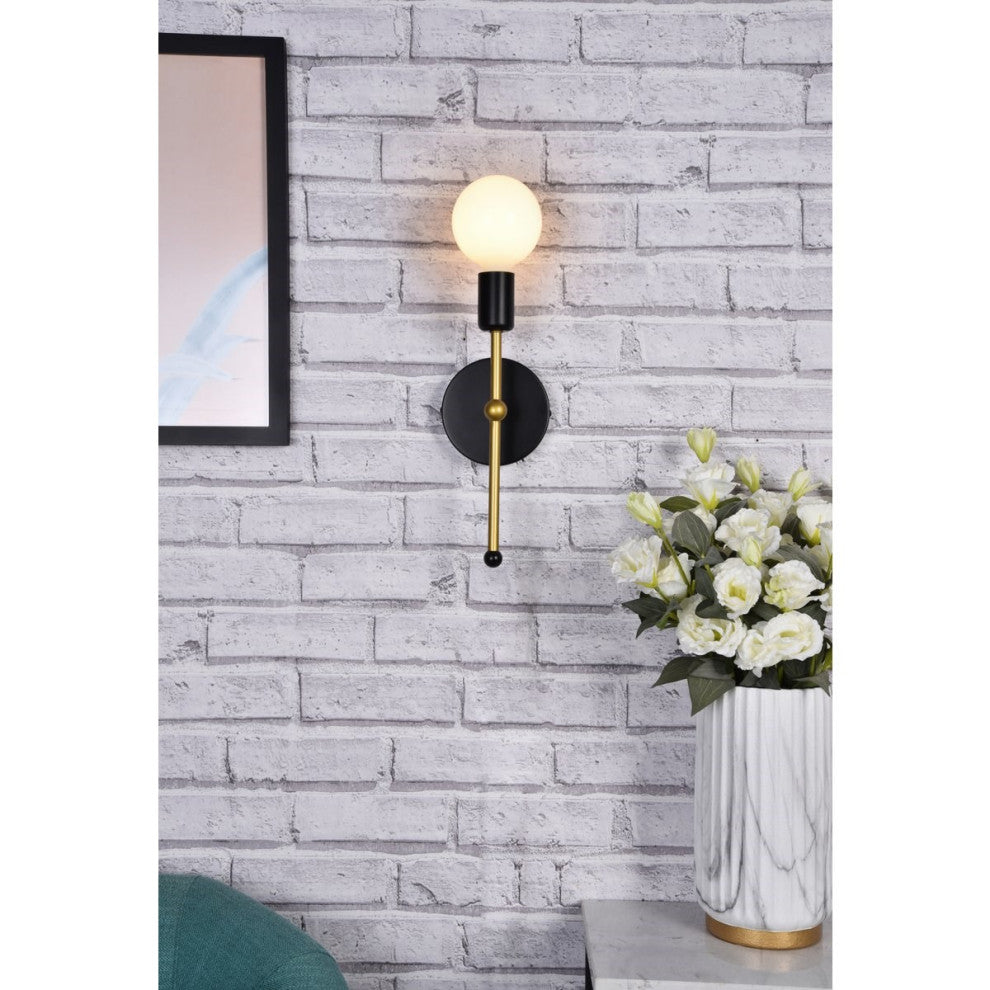 Living District Keely 1-LT Wall Sconce LD2356BKR, Black
